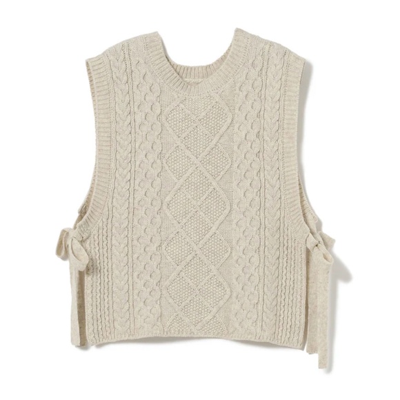 BEAMS BOY O.ALAN CABLE KNIT VEST (one size, Small/Medium) - Picture 1 of 9